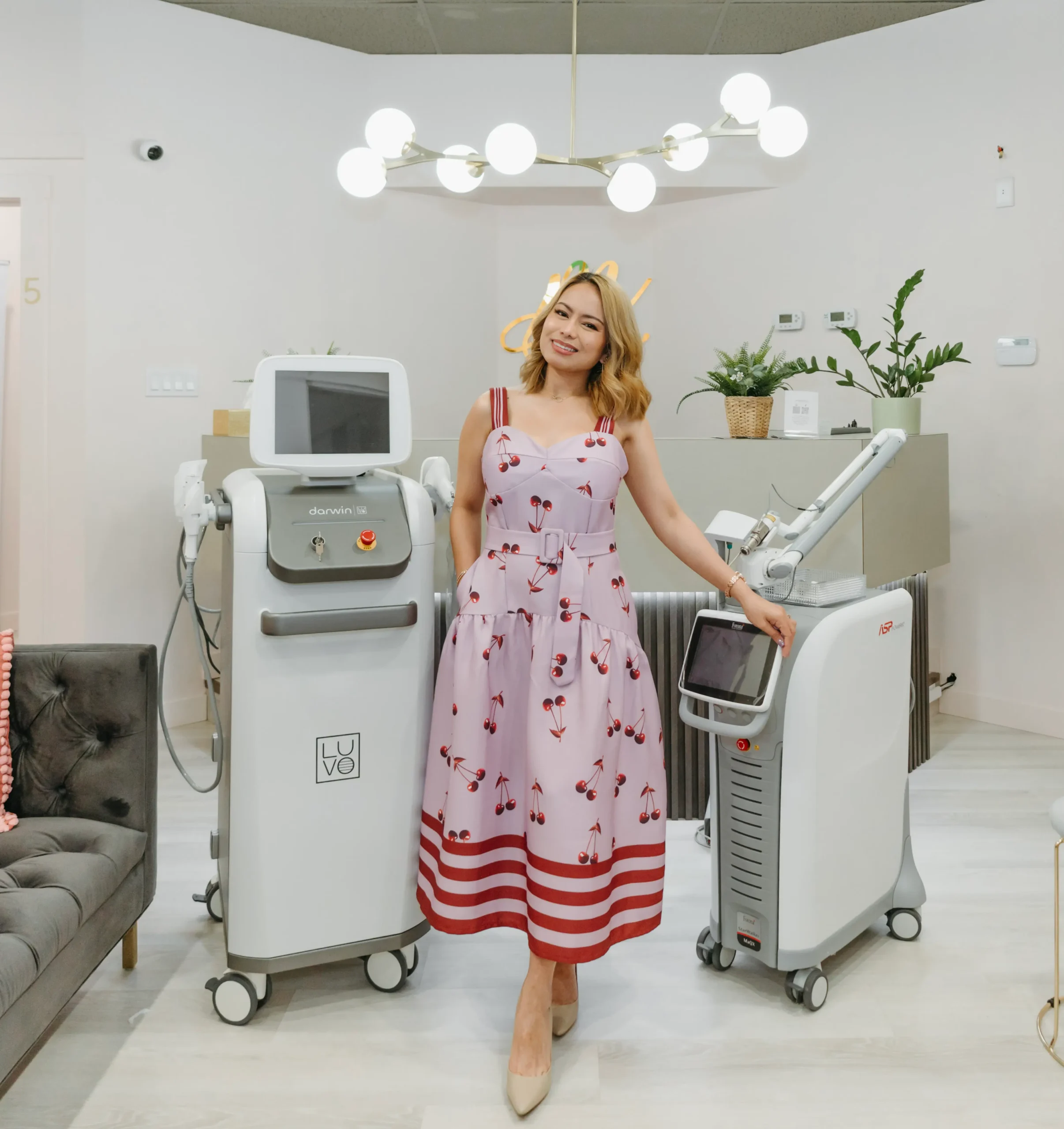 Michelle with LUVO and MeQX laser equipment